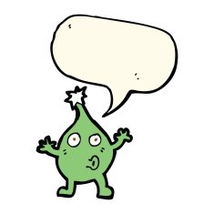 funny cartoon creature with speech bubble N4