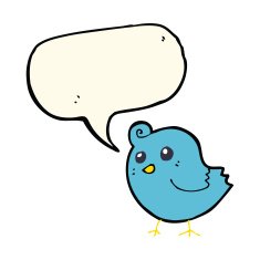 cartoon bird with speech bubble N234