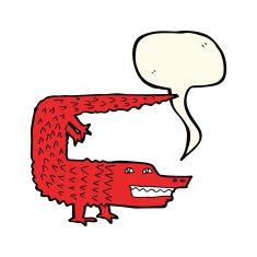 cartoon crocodile with speech bubble N29