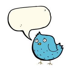 cartoon bird with speech bubble N236