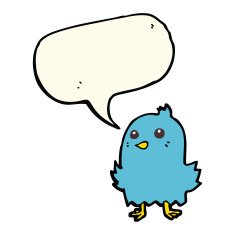 cartoon bird with speech bubble N239