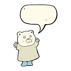 funny cartoon polar bear with speech bubble N20