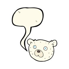 cartoon polar bear with speech bubble N56