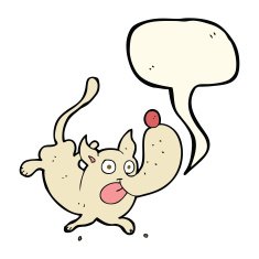 cartoon funny dog with speech bubble N6
