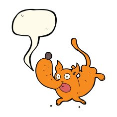 cartoon funny dog with speech bubble N7