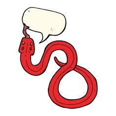 cartoon snake with speech bubble N51