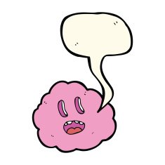 cartoon spooky cloud with speech bubble N8