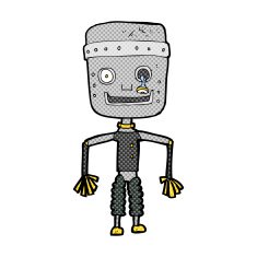 comic cartoon old robot
