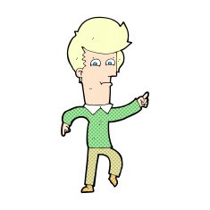 comic cartoon man pointing N2