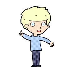 comic cartoon boy with idea N4