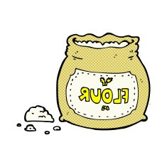 comic cartoon bag of flour