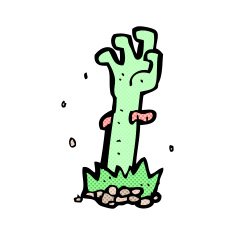 comic cartoon zombie hand