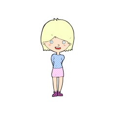 comic cartoon friendly woman