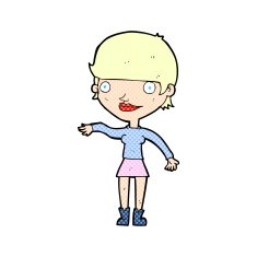 comic cartoon happy woman