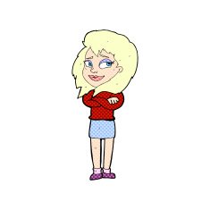 comic cartoon woman with crossed arms N2