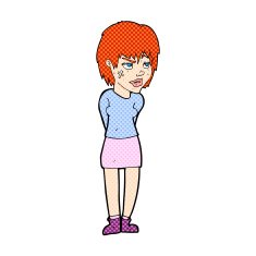 comic cartoon woman with plaster on face