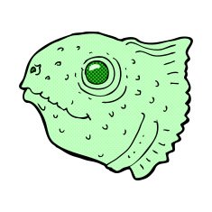 comic cartoon fish head