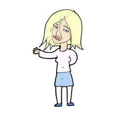 comic cartoon unhappy woman