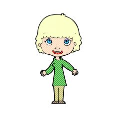 comic cartoon happy woman N2
