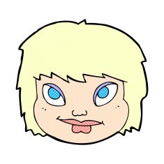 comic cartoon female face N2
