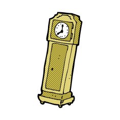 comic cartoon grandfather clock
