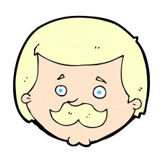 comic cartoon man with mustache