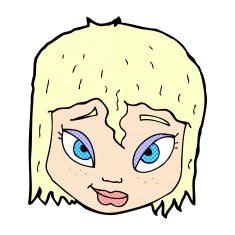comic cartoon female face N3