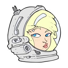 comic cartoon female astronaut