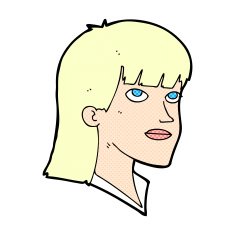 comic cartoon serious woman