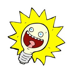 comic cartoon lightbulb
