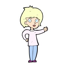 comic cartoon happy woman N3