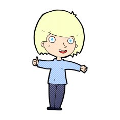 comic cartoon happy woman N4