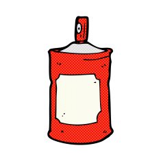 comic cartoon spray can