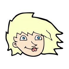 comic cartoon female face N5