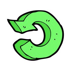 comic cartoon recycling symbol