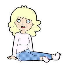 comic cartoon happy woman N5