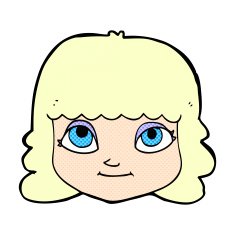 comic cartoon happy female face N4