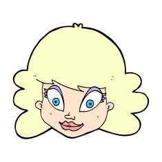 comic cartoon happy female face N7