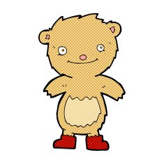 comic cartoon teddy bear wearing boots