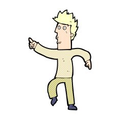 comic cartoon worried man pointing N2