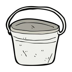 comic cartoon metal bucket