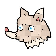 comic cartoon unhappy wolf