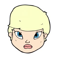 comic cartoon serious face
