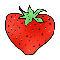 comic cartoon strawberry