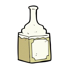 comic cartoon whiskey bottle