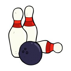 ten pin bowling comic cartoon