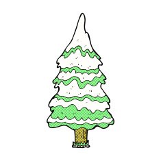 comic cartoon christmas tree