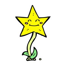 comic cartoon star flower