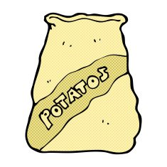 comic cartoon sack of potatos