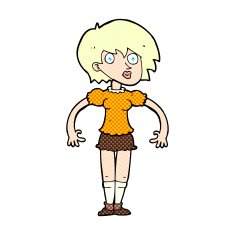 comic cartoon suprised woman